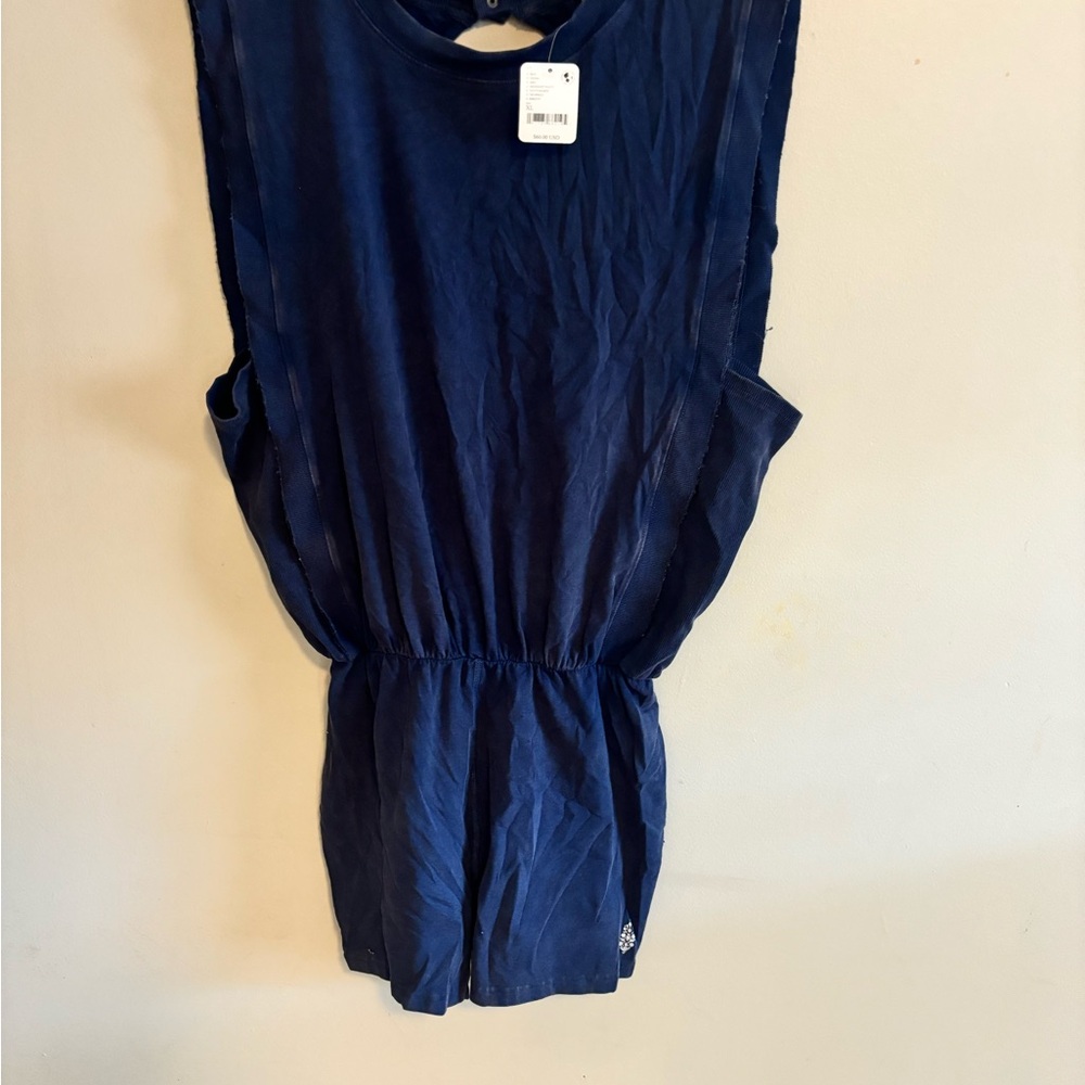 Free People Deep Blue Sleeveless Romper NWT XL